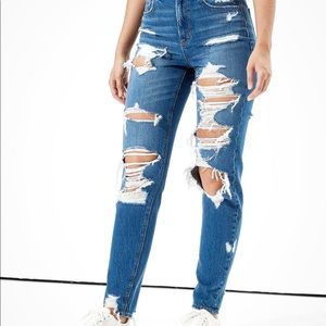 American Eagle Ripped Mom Jeans.